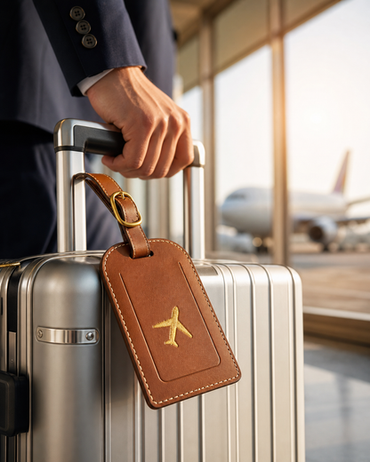 Étiquette Bagage Cuir